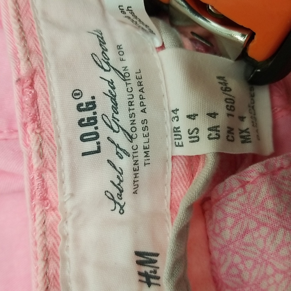 (4) H&M L.O.G.G. Neon Shorts Vacation Beach Barbiecore Cargo Girlhoodcore - Picture 3 of 10